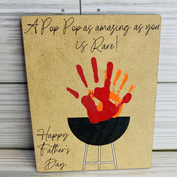 Amazing Pop Pop is Rare Handprint Grill Father's Day Sign – Glowforge Shop