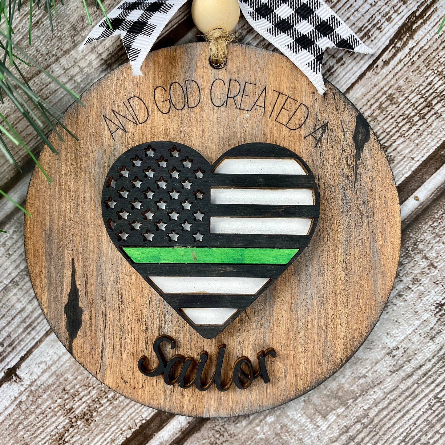 And God Created A Sailor Christmas Ornament / Gift Tag
