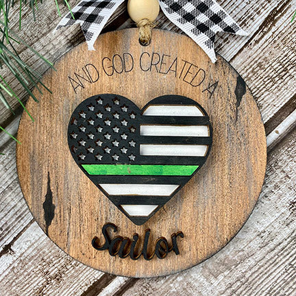 And God Created A Sailor Christmas Ornament / Gift Tag