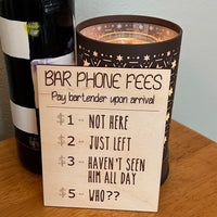 Bar Phone Fee Sign