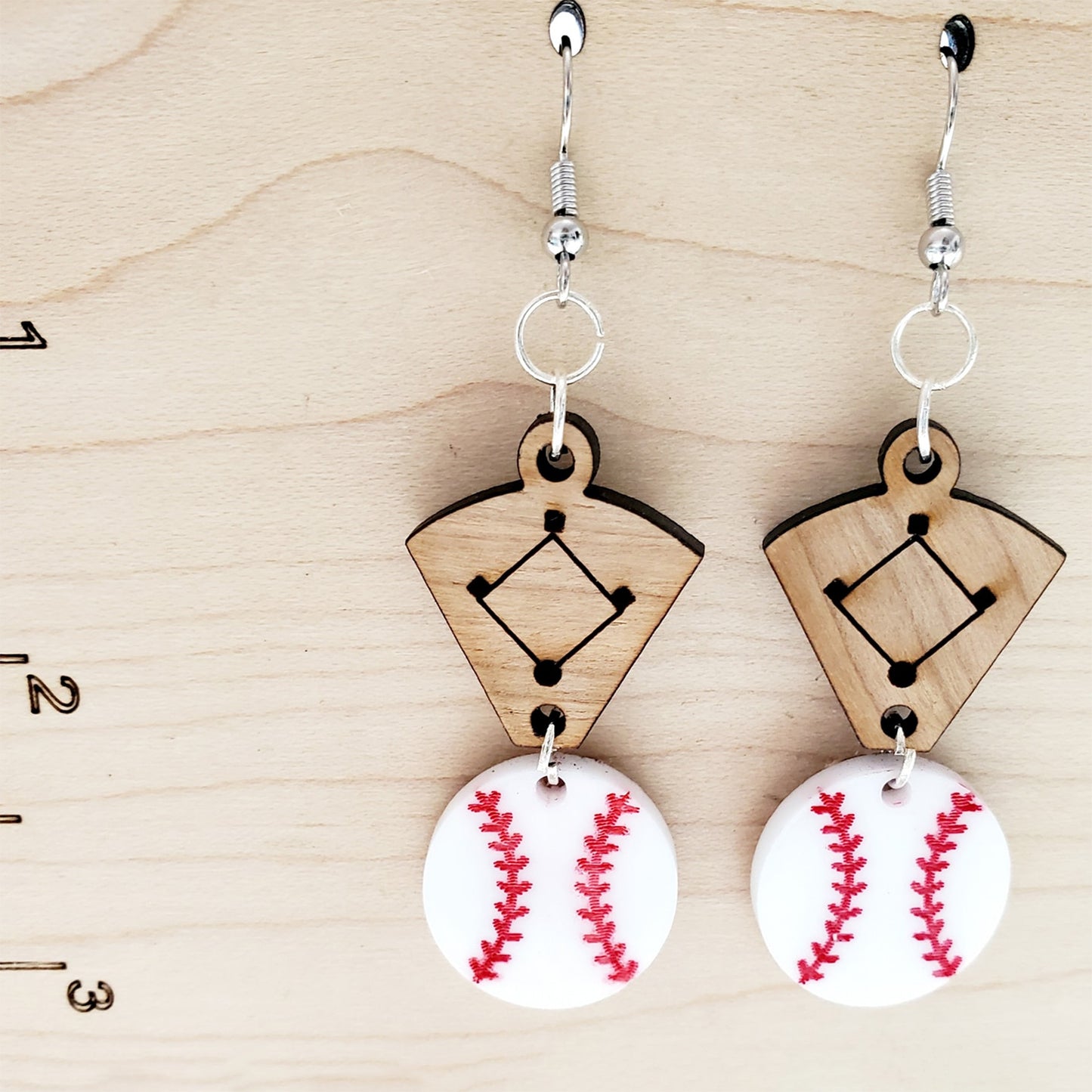 Baseball Diamond 2-Part Earrings (Set of 2)