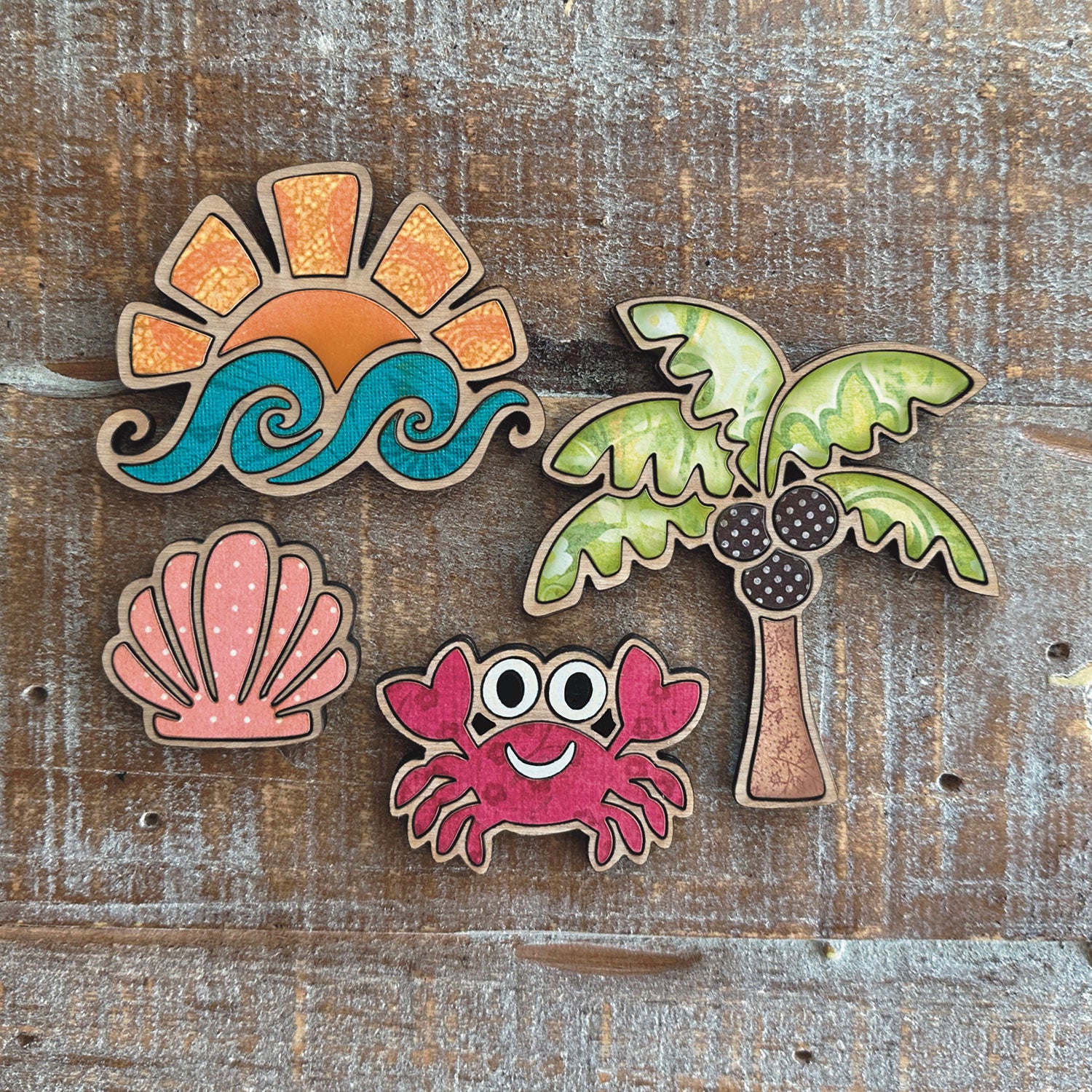 Beach-Themed Magnet Collection (Set of 4) – Glowforge Shop