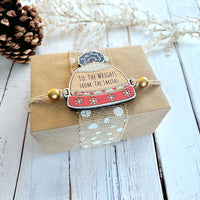 Beautiful 2-Layered Christmas Hat Tag - Personalized Christmas Gift Tag