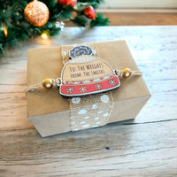 Beautiful 2-Layered Christmas Hat Tag - Personalized Christmas Gift Tag
