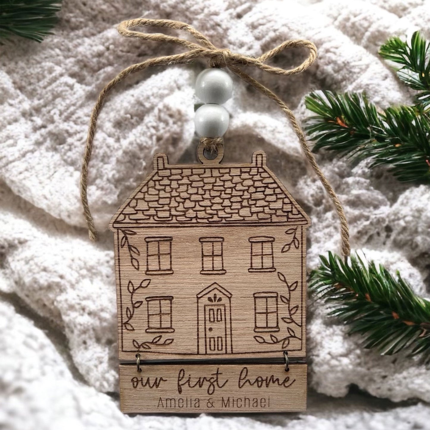 Beautiful First Home Christmas Ornament - Personalized Holiday Ornament