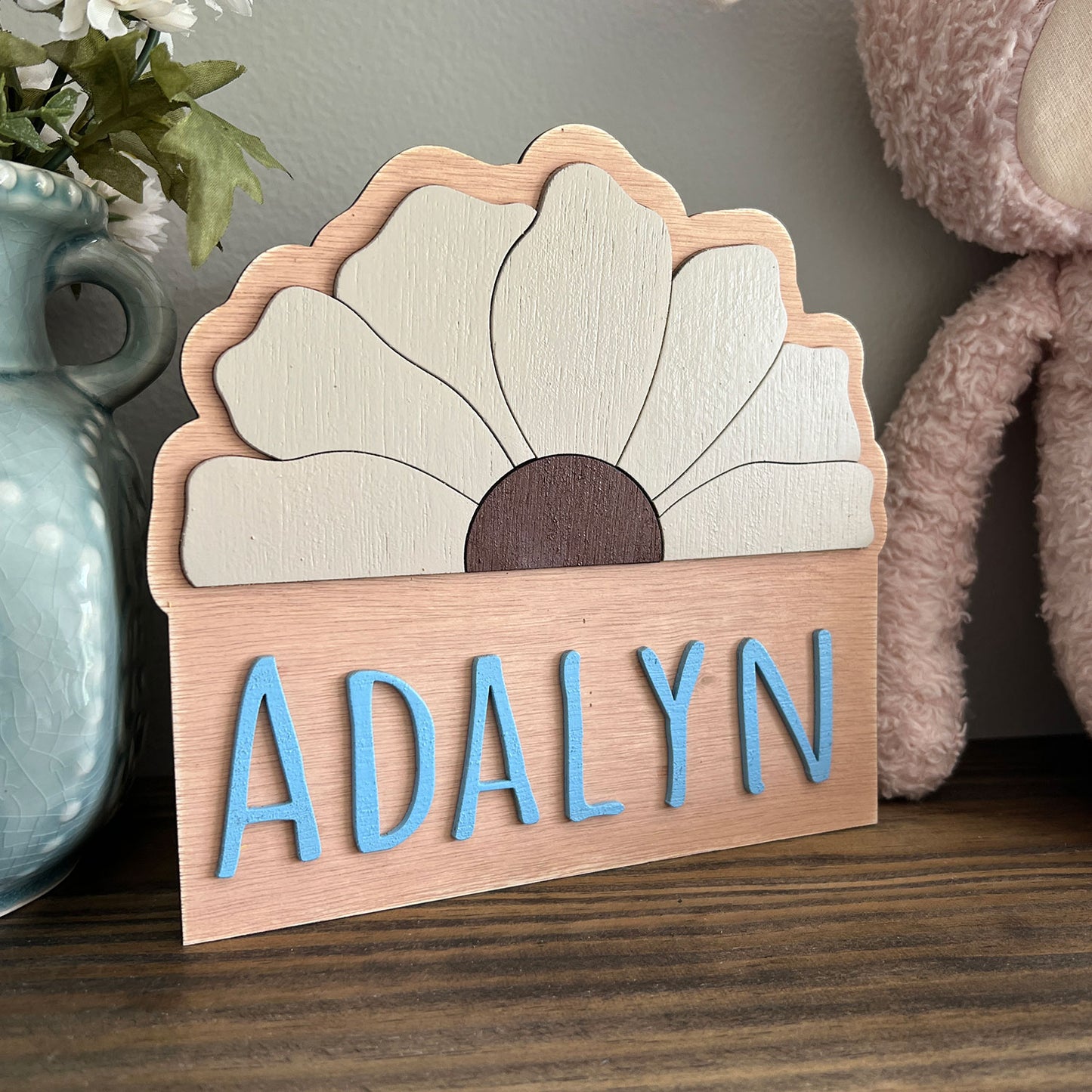 Beautiful Floral Nursery Sign - Personalized Floral Nursery Room Decor