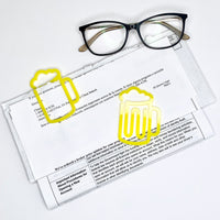 Beer Mug-Shaped Bookmark with Card Backer - Paperclip - Snack Bag Closure