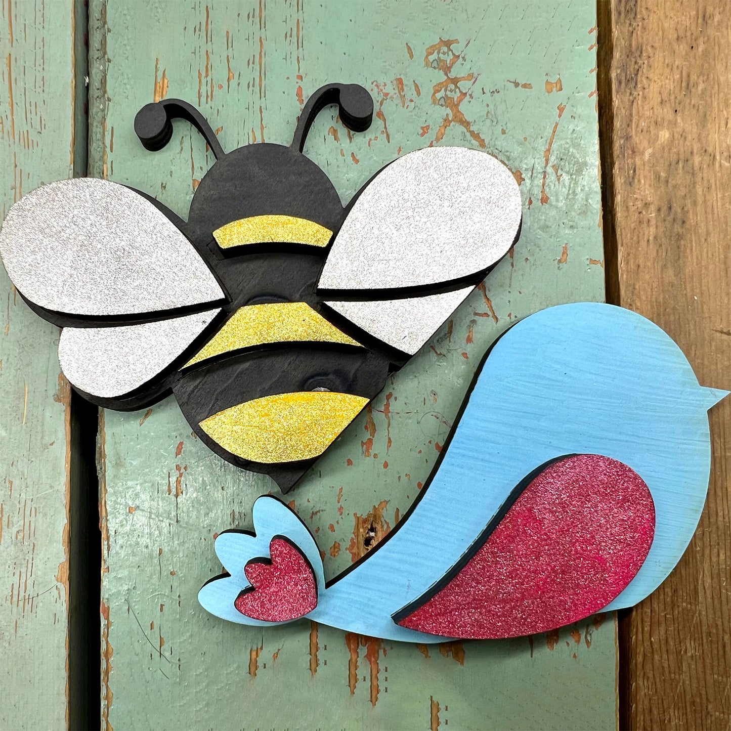 Bird and Bee Shelf Sitters - Fun and Adorable Shelf and Tiered Tray Decor