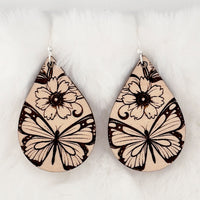 Butterfly Flower Teardrop Earrings