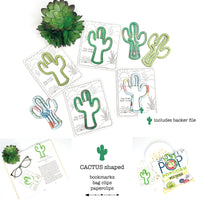 Cactus-Shaped Bookmark - Paperclip - Snack Bag Closure