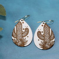 Cactus Dangle Drop Earrings - Saguaro Cactus  Earrings
