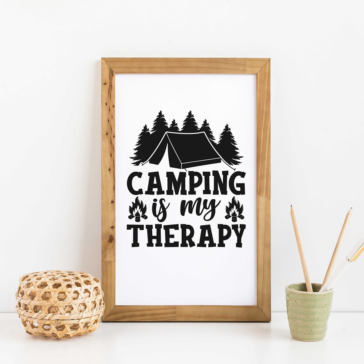 "Camping Is My Therapy" Graphic - Glowforge