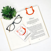 Cat-Shaped Bookmark with Card Backer - Paperclip - Snack Bag Closure