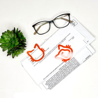 Cat-Shaped Bookmark with Card Backer - Paperclip - Snack Bag Closure