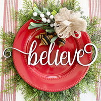 Christmas Holiday Plate Words Tablescape (Set of 6)