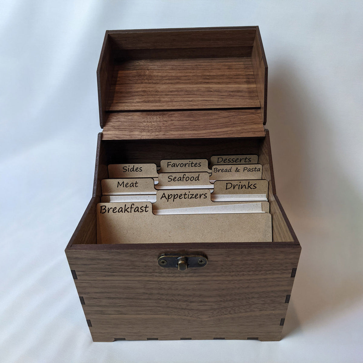 Custom recipe card box file and dividers