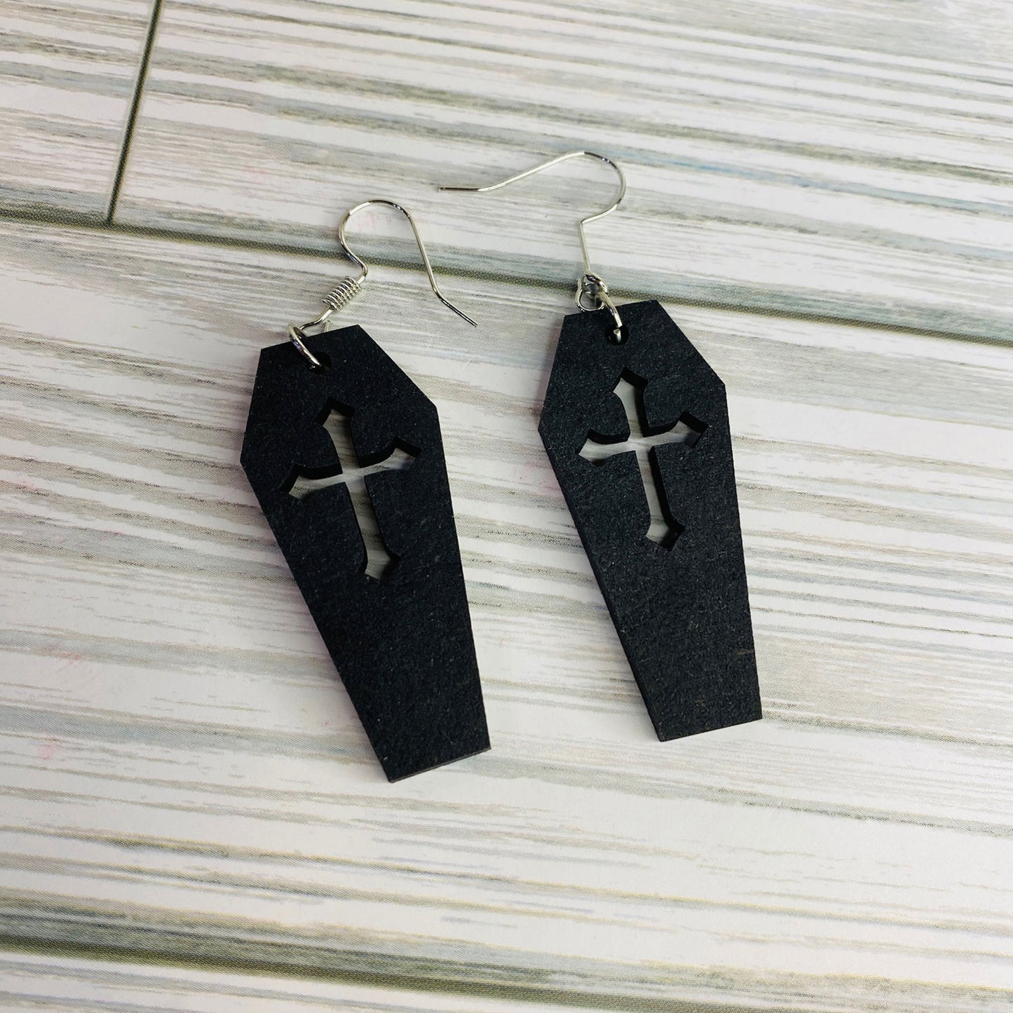 Coffin Cross Halloween Dangle Earrings (Set of 2)