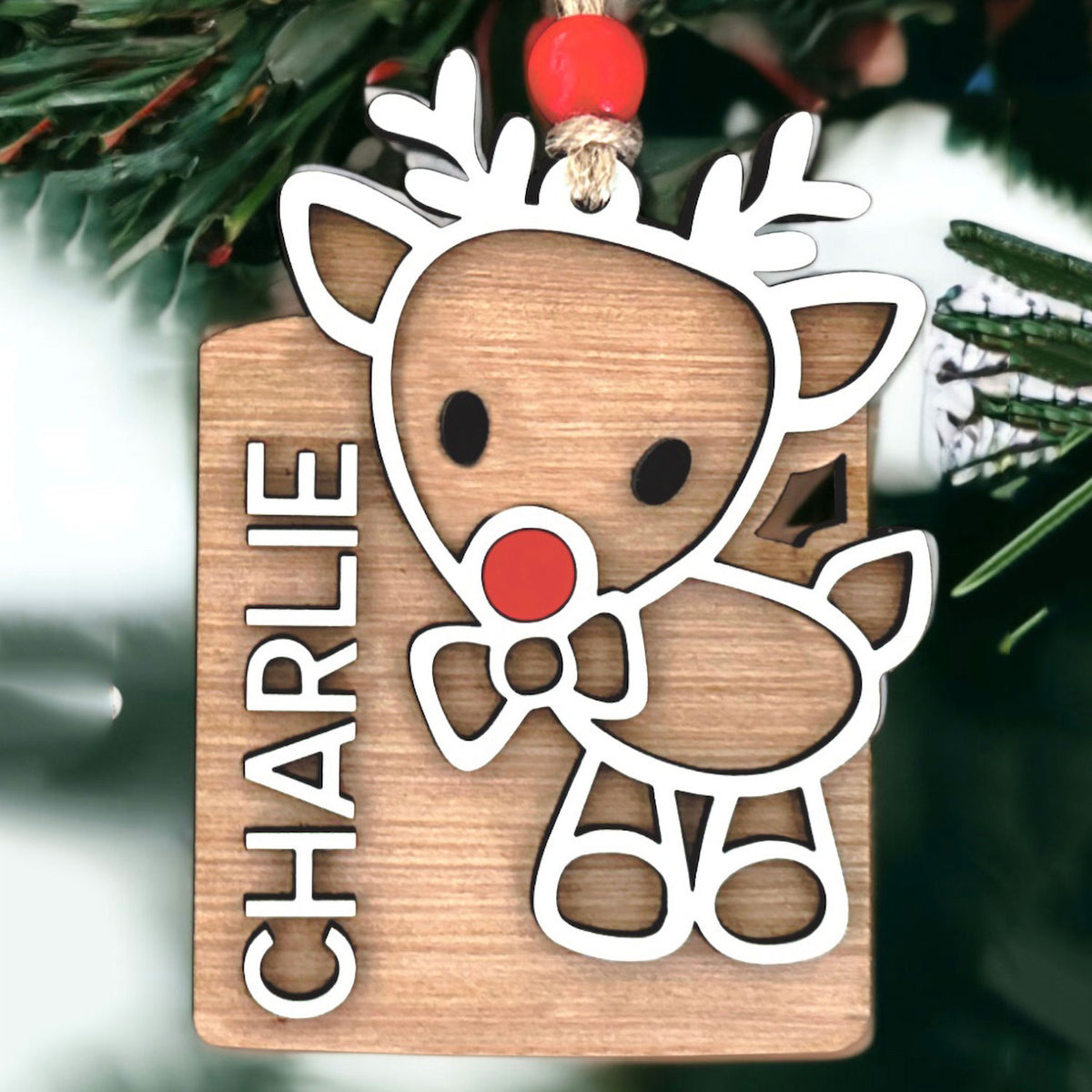 Cutout Name Stocking Tags, Personalized | Wooden Christmas Tags, single  layer