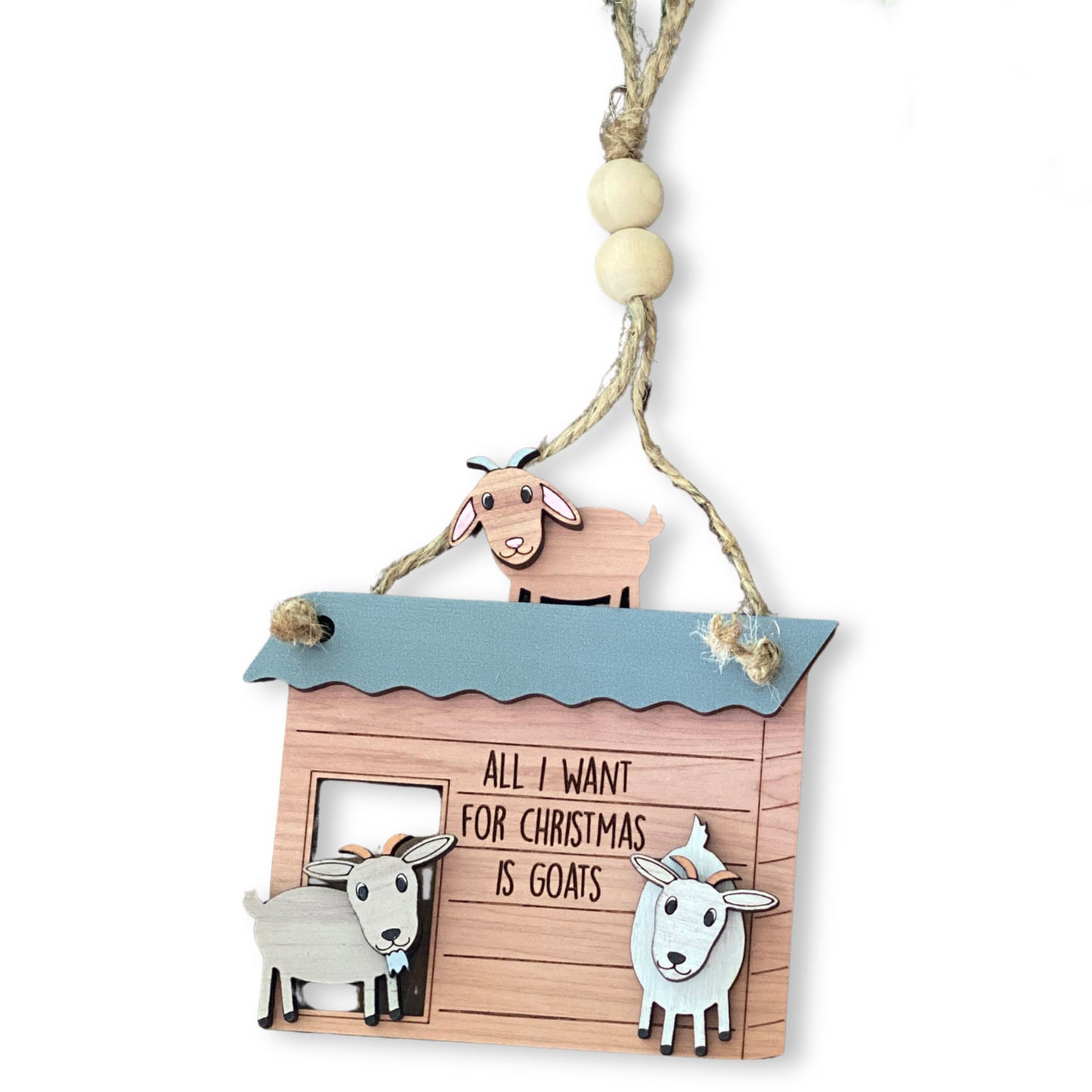 Customizable All I Want for Christmas Is Goats - Christmas Ornament (S ...