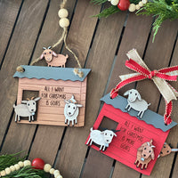 Customizable All I Want for Christmas Is More Goats - Christmas Ornament (Set of 2)