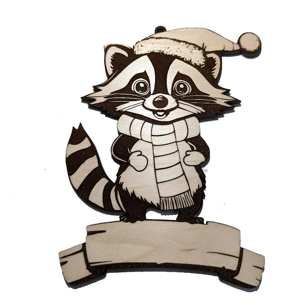 Santa's Helper Raccoon Christmas Ornament – Glowforge Shop