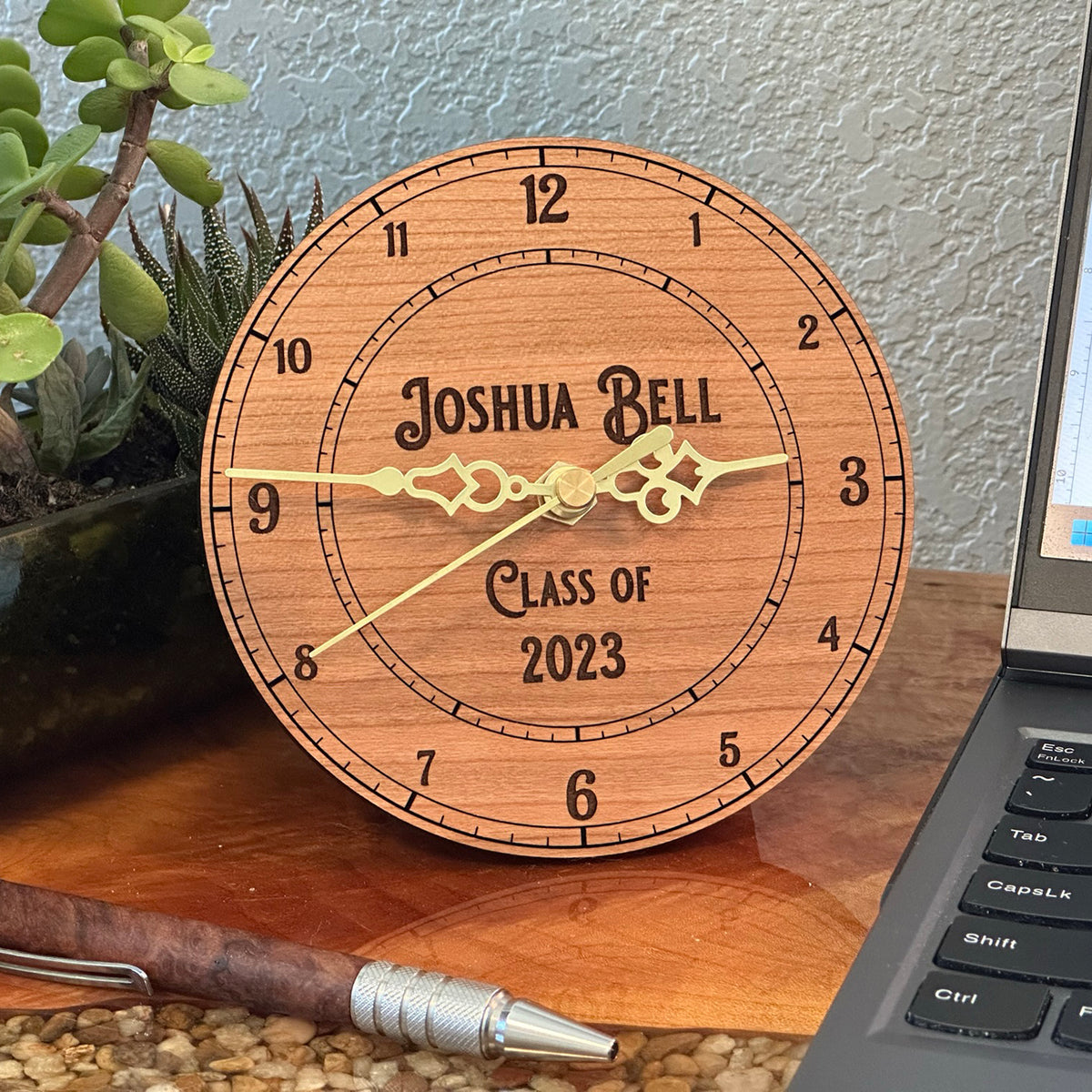 Desktop Custom Clock Customizable Elegant Timepiece Desk Clock Ver. 2 – Glowforge Shop