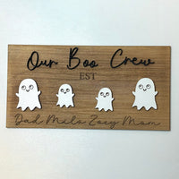 Customizable Our Boo Crew Halloween Family Wall Sign