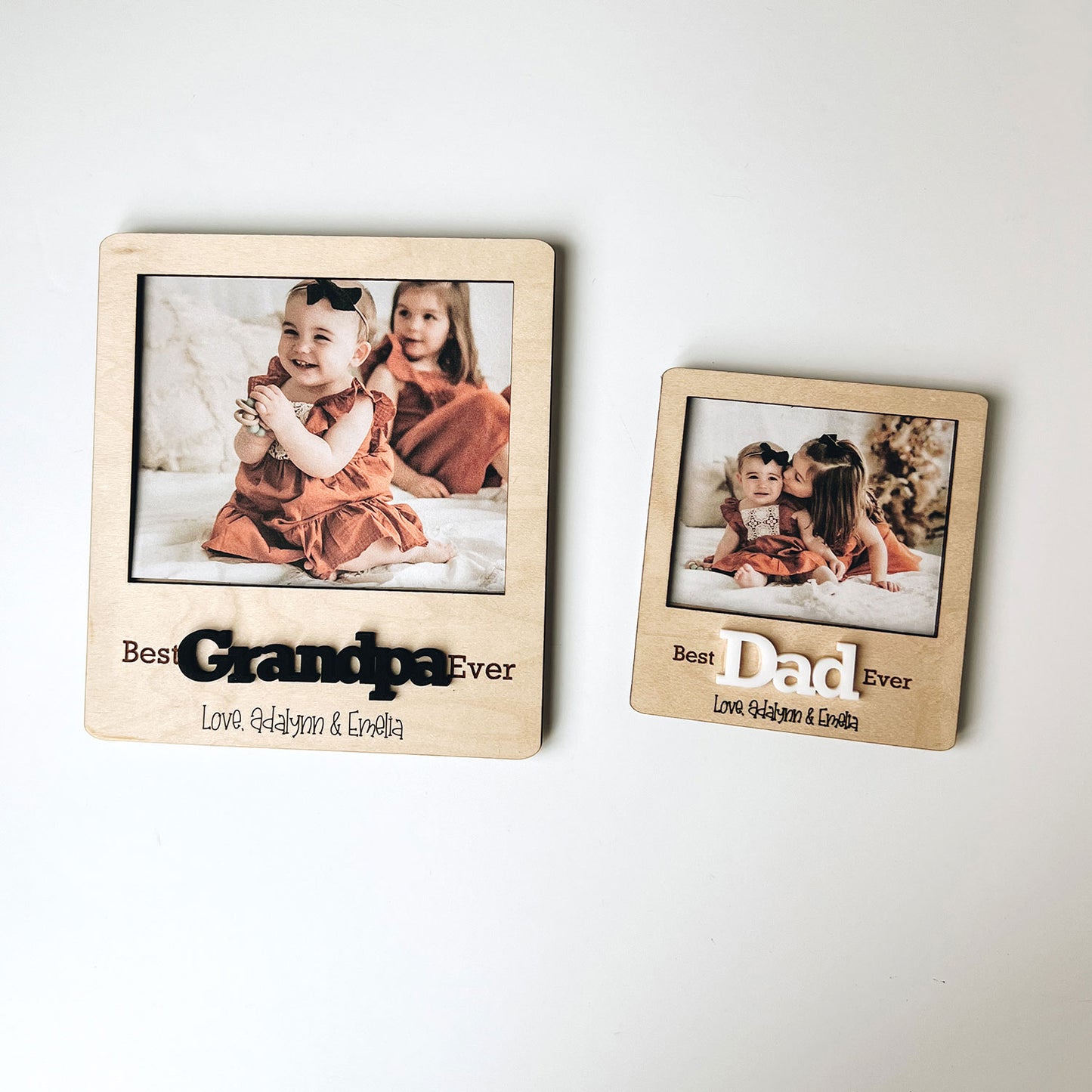 Customizable Polaroid Style Fathers Day Picture Frame (Set of 2)