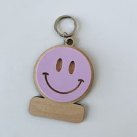 Customizable Retro Smiley Face Keychains or Backpack Tags (Set of 5)