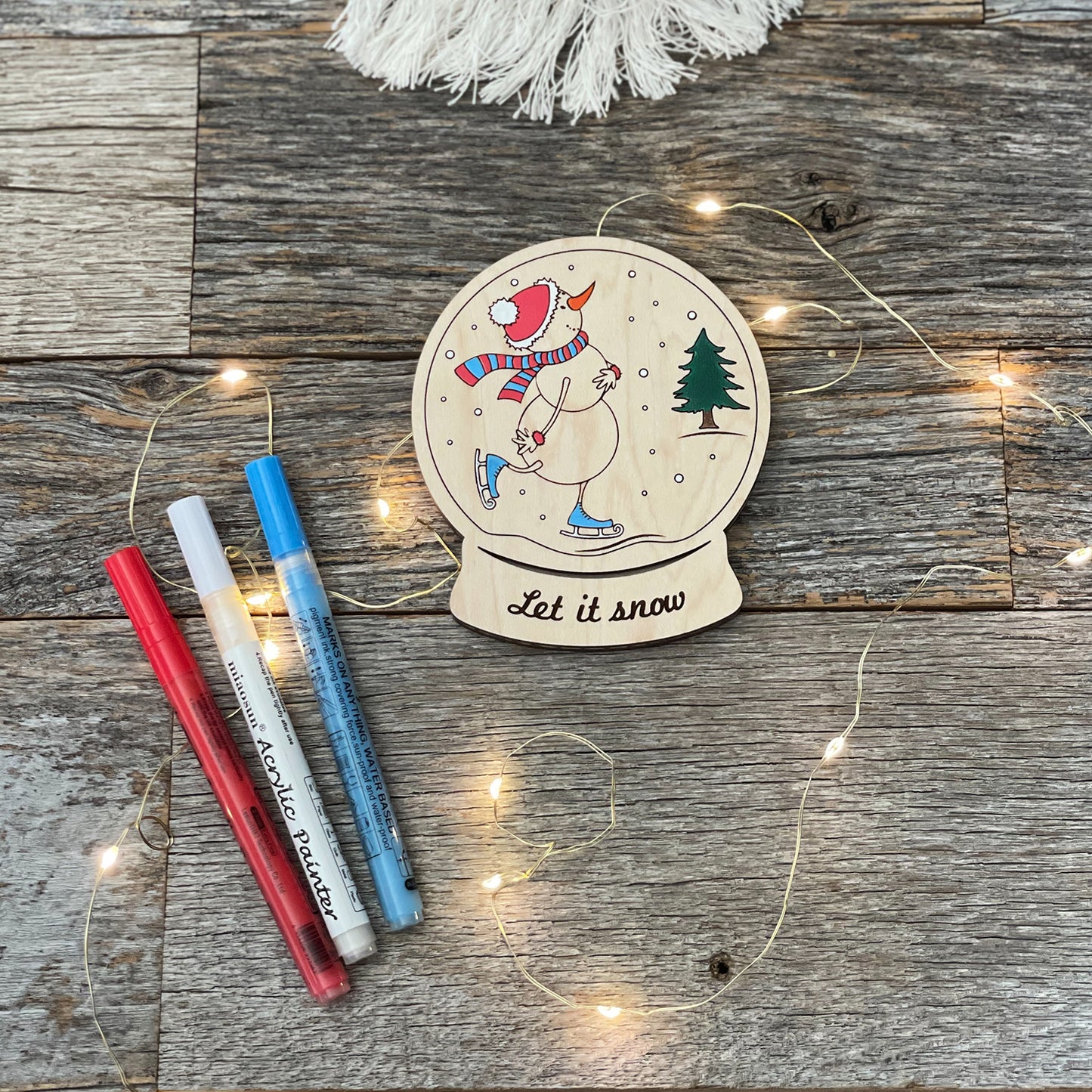 Customizable Skating Snowman in a Snow Globe Gift Card/Money Holder and Christmas Ornament