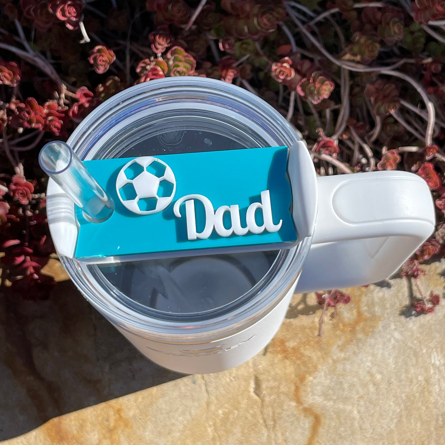 Customizable Stanley Cup Topper 20/30 oz Soccer Mom & Dad (Set of 2)