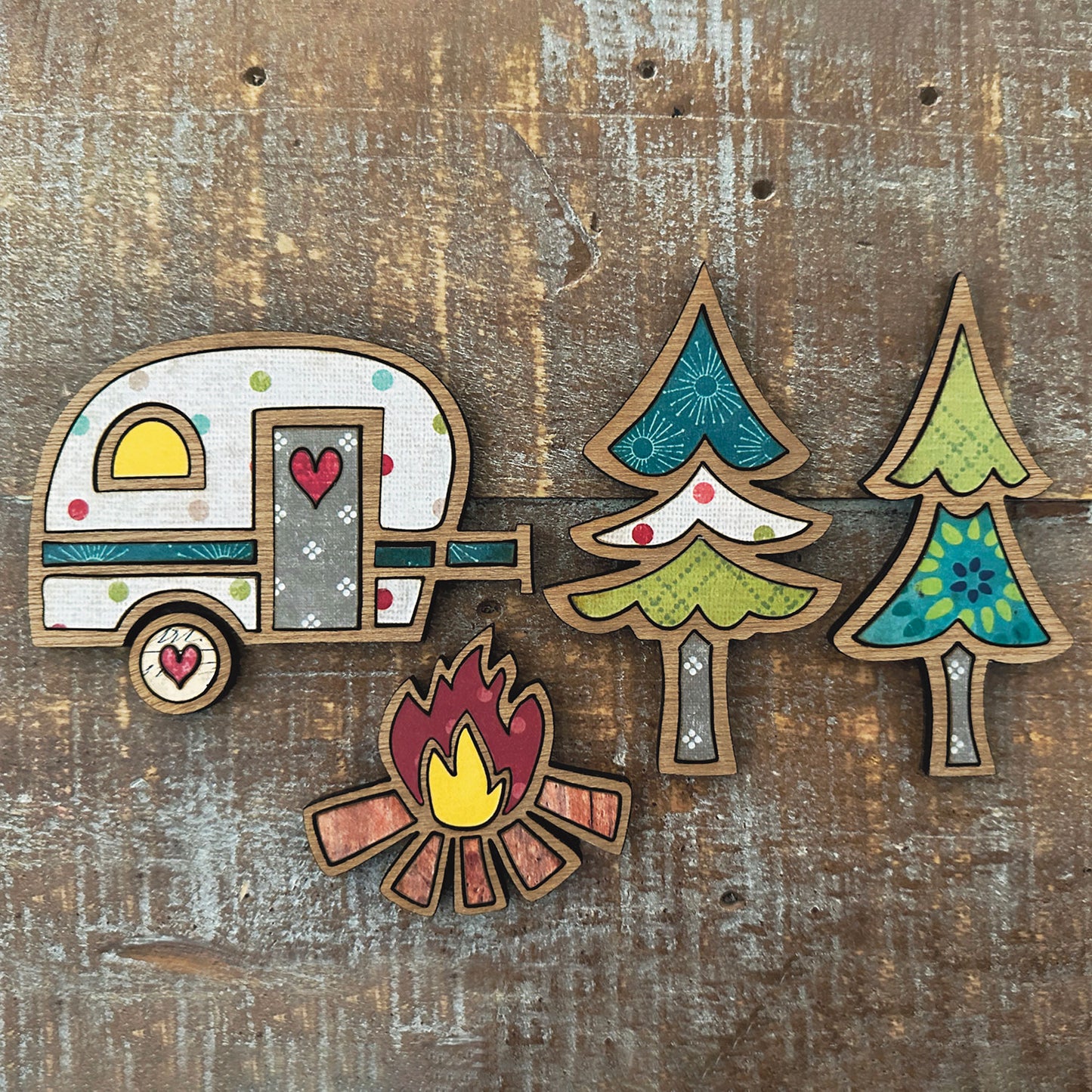 Cute Camper-Themed Magnet Collection (Set of 4)
