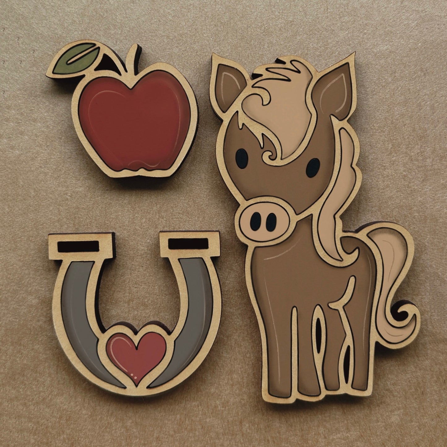 Cute Horse-Themed Magnet Collection (Set of 3)