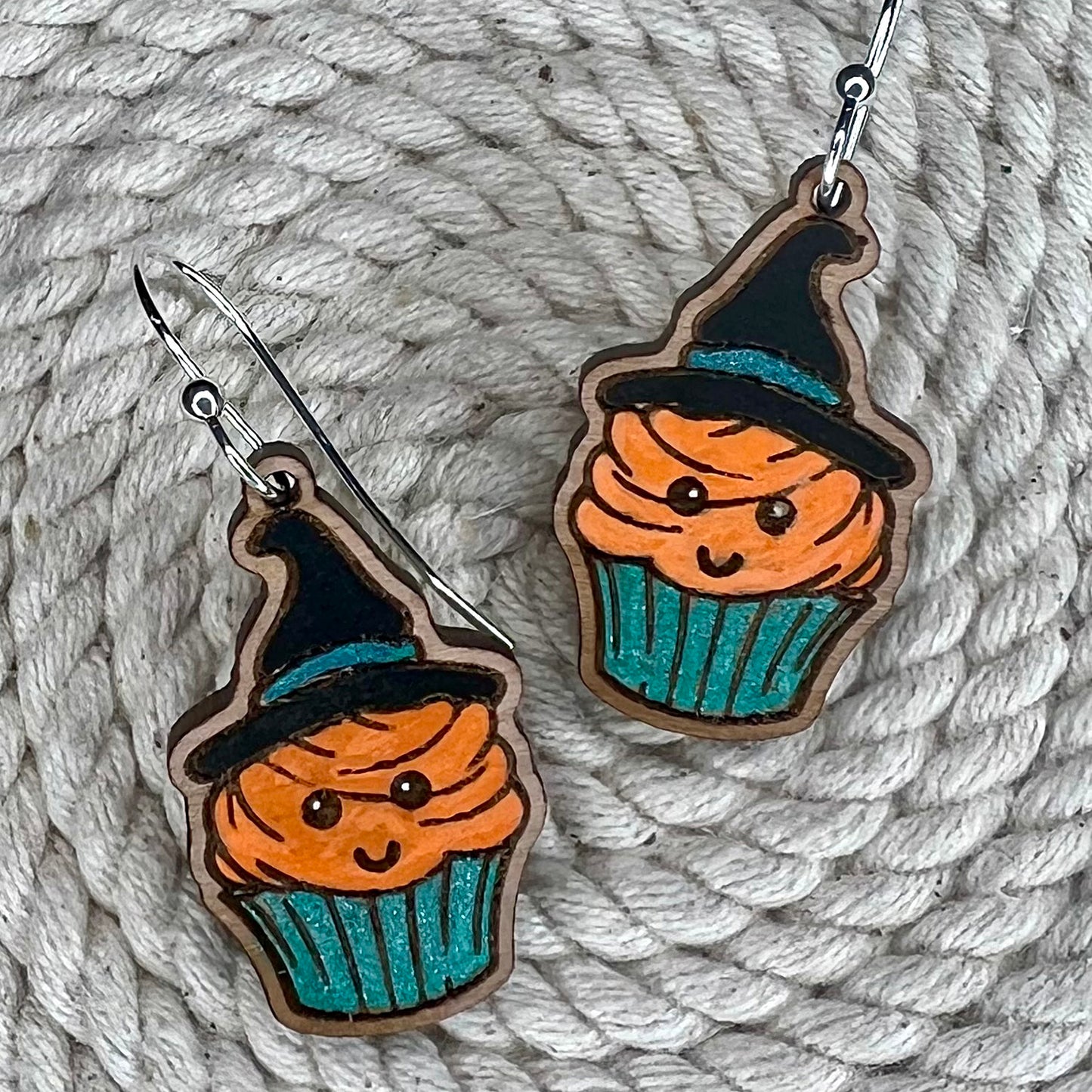 Cute Pumpkin Cupcake Earrings