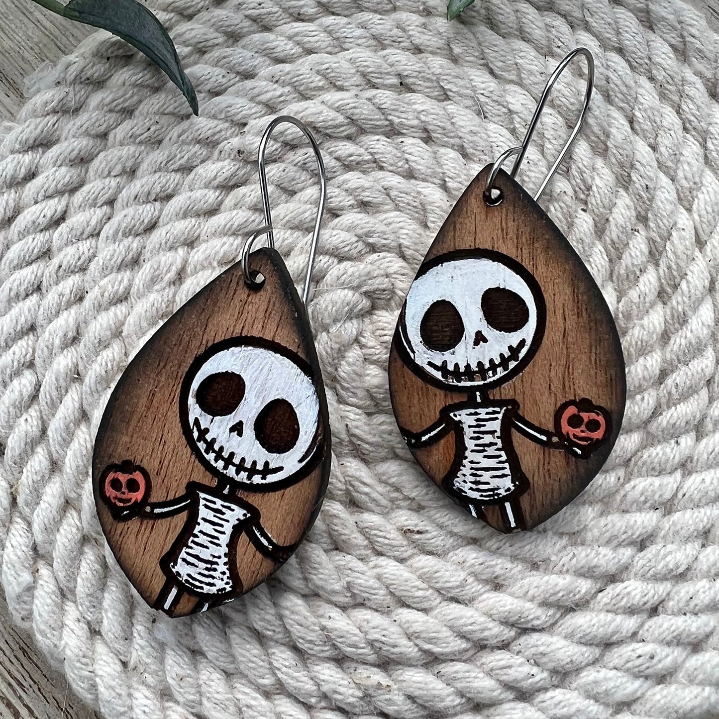 Cute Skeleton Pumpkin Earrings