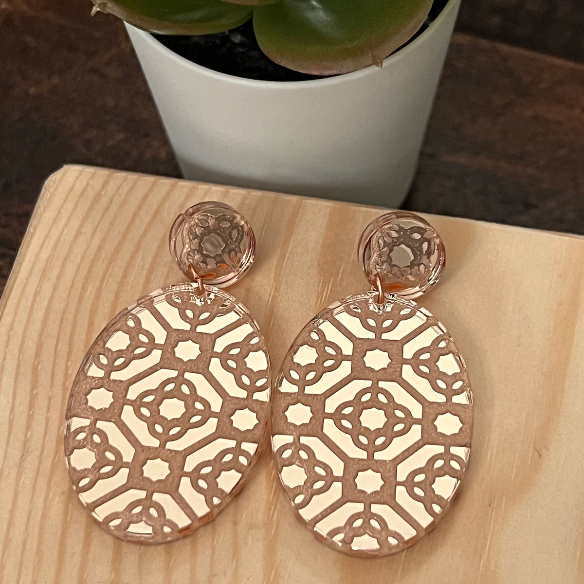 Dangle Earring Patterns Diamond Pattern Design Dangle Earrings – Glowforge Shop