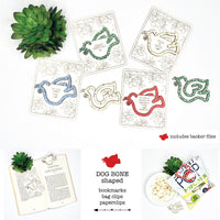 Dove-Shaped Bookmark with Card Backer - Paperclip - Snack Bag Closure