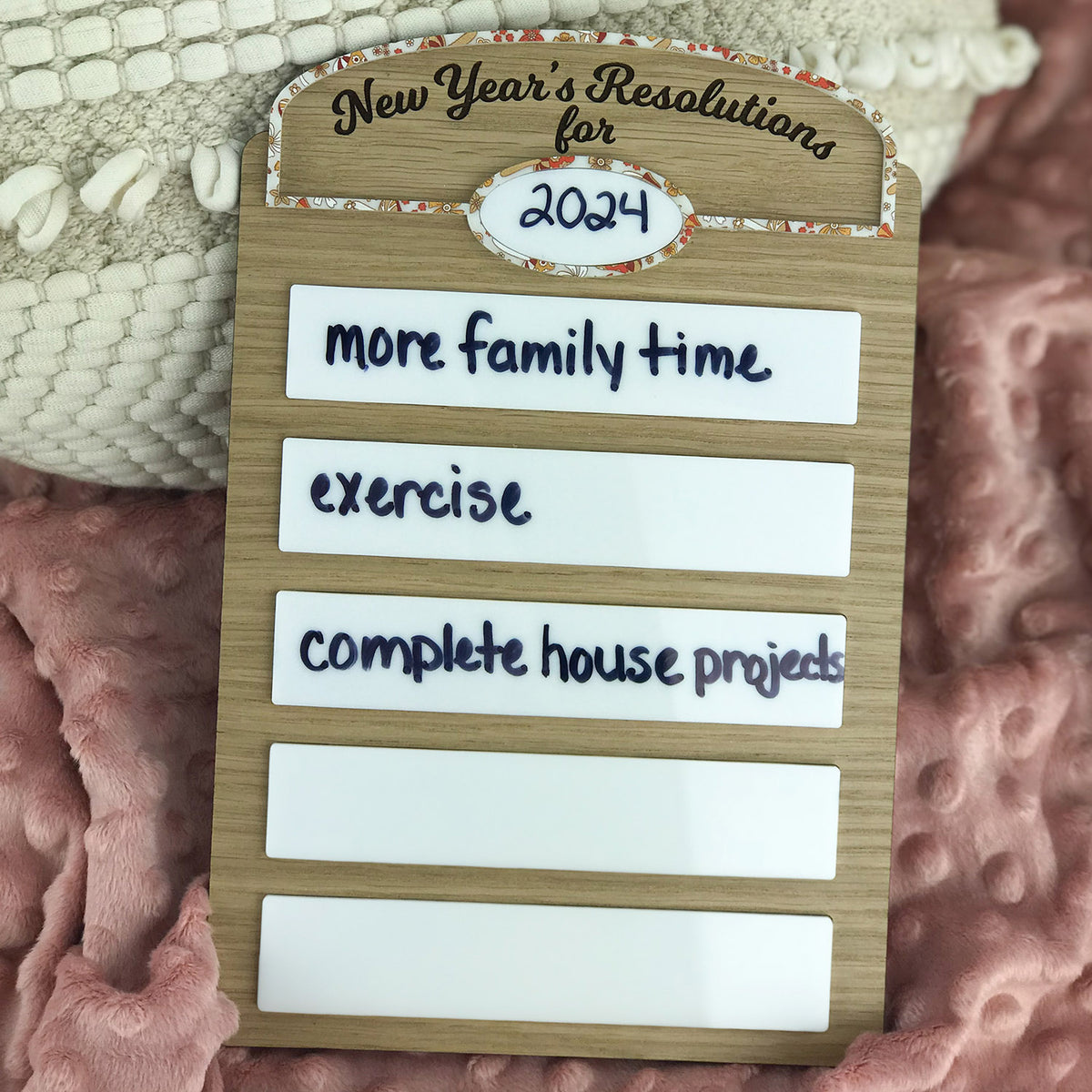 Dry Erase New Year's Resolutions Sign - Resolution Keeper Board ...