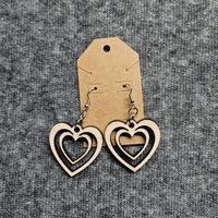 Dual Heart Earrings / Pendant - Double Heart Dangle Earrings