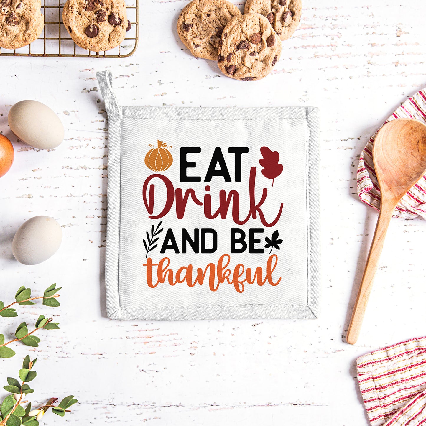 "Eat Drink And Be Thankful" With Pumpkin Graphic