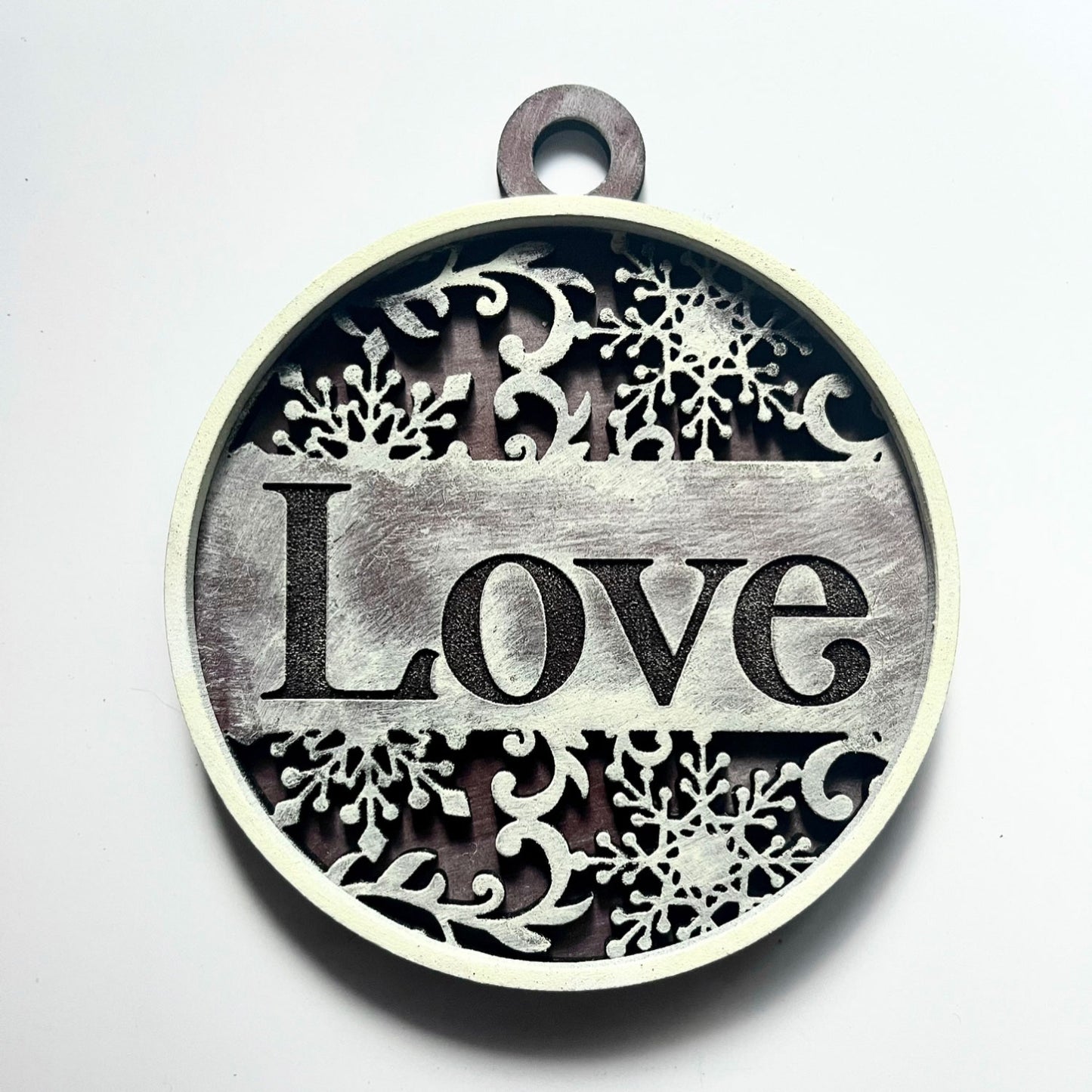Engraved Flourish Ornaments - "Love"
