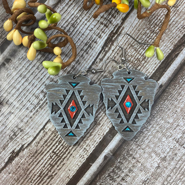 Engraved Arrowhead Dangle Earrings Ver. 3 – Glowforge Shop