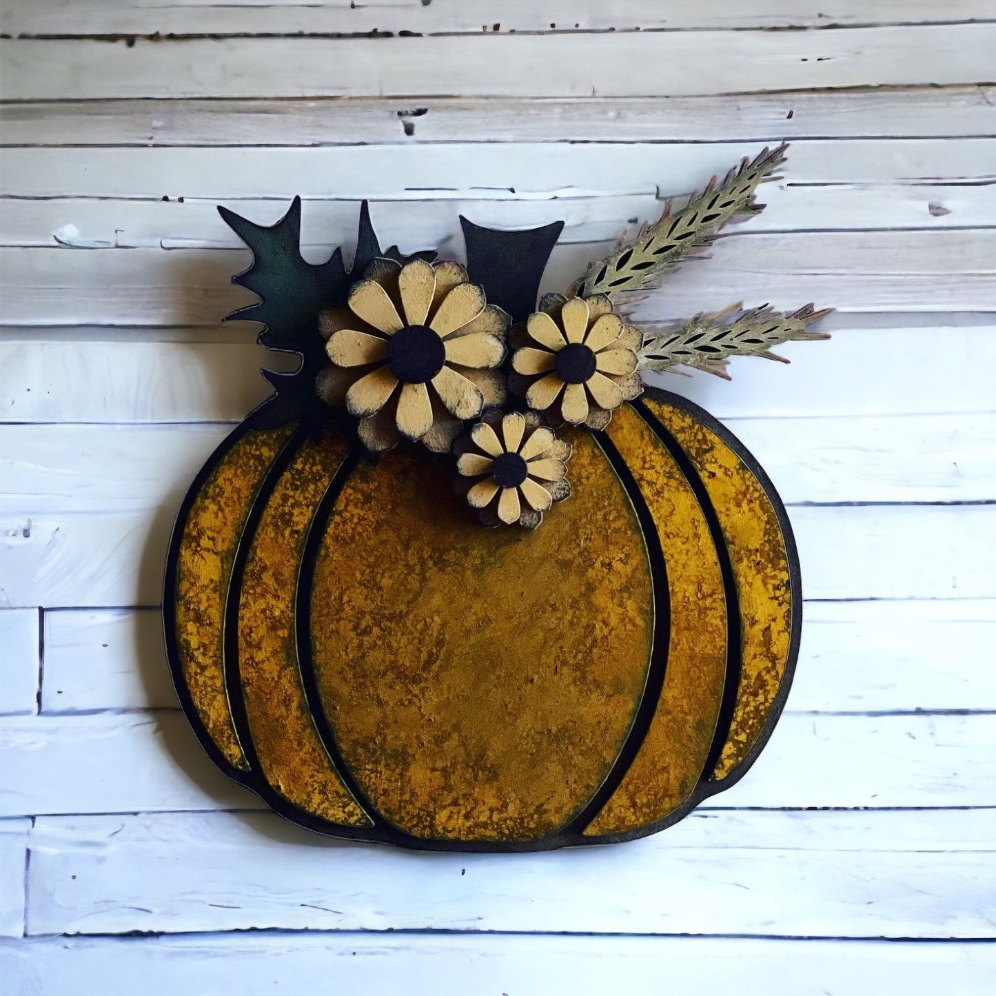 Fall Pumpkin Shelf Leaner - Rustic Pumpkin Shelf Décor
