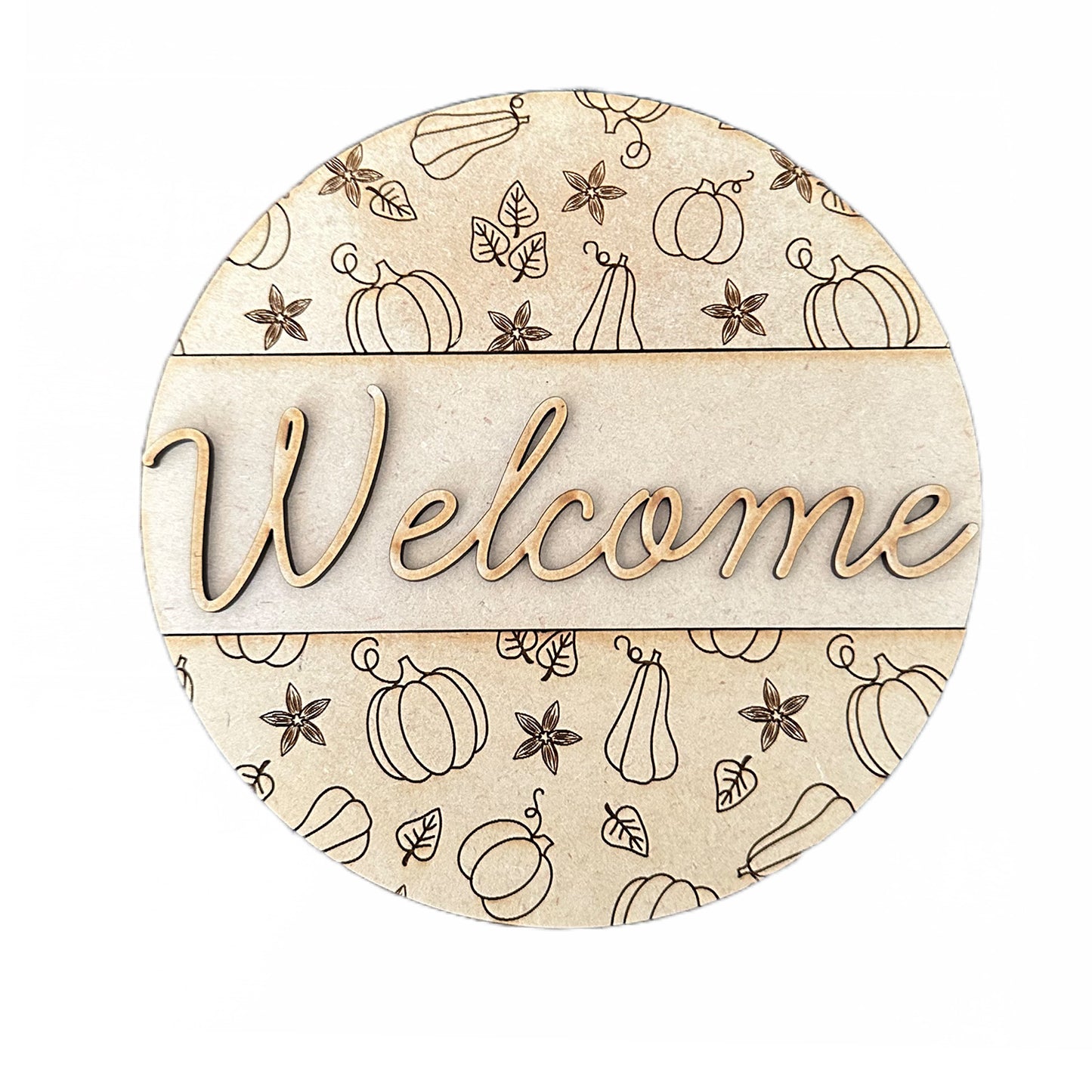 Fall Pumpkin Welcome Sign - Thanksgiving Welcome Sign