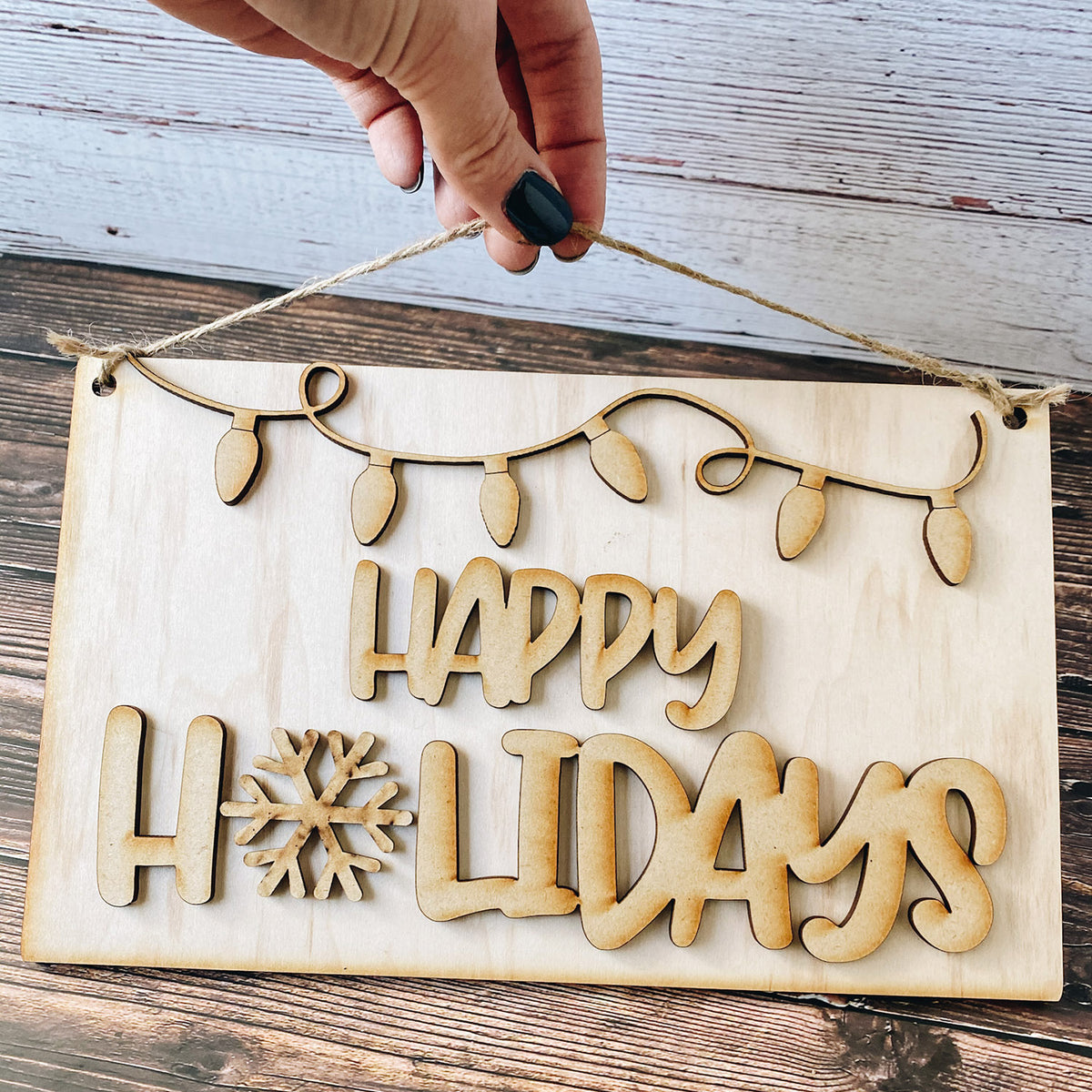 Festive Greetings with Christmas Lights Holiday Sign Kit – Glowforge Shop