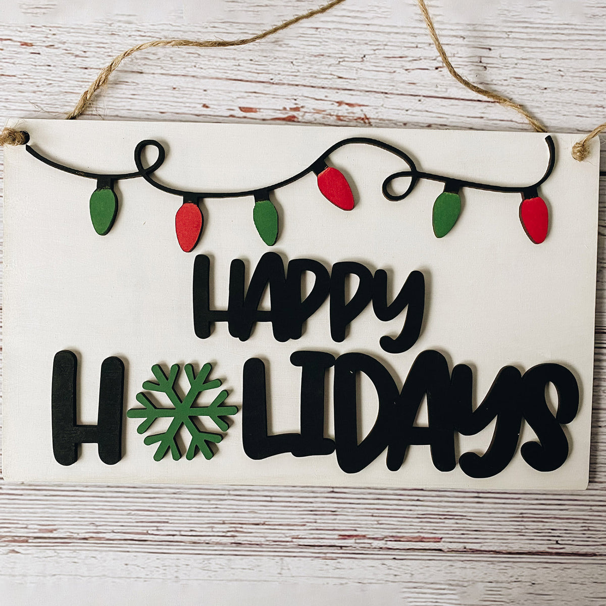 Festive Greetings with Christmas Lights Holiday Sign Kit – Glowforge Shop