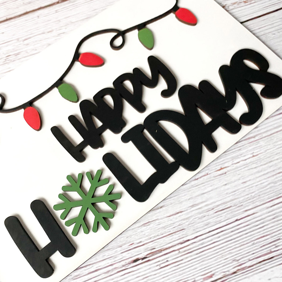 Festive Greetings with Christmas Lights Holiday Sign Kit – Glowforge Shop