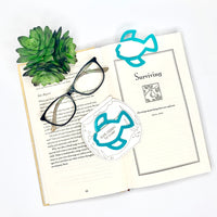 Fish-Shaped Bookmark with Card Backer - Paperclip - Snack Bag Closure