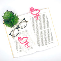 Flamingo-Shaped Bookmark with Card Backer - Paperclip - Snack Bag Closure