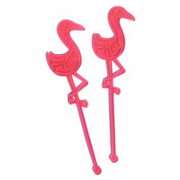 Flamingo Skeleton Drink Stirrers (Set of 4) or More Rockabilly Goth Cocktail Party